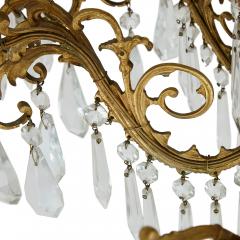 Antique French clear cut glass and ormolu twelve light chandelier - 3403227