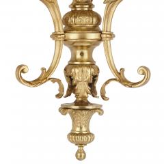 Antique French gilt bronze three branch chandelier - 1984923