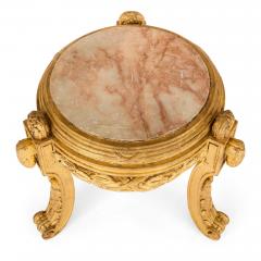 Antique French giltwood and marble stand - 4448549