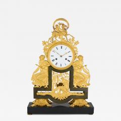 Antique French late 18th century gilt and patinated bronze mantel clock - 4231396