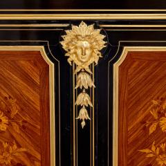 Antique French ormolu brass and marquetry ebonised wood sideboard - 3282102