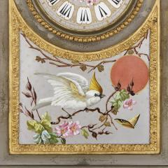Antique French porcelain gilt and silvered brass clock set - 3635282