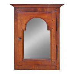 Antique Fruitwood French Country Hanging Vitrine Wall Cabinet - 1642173