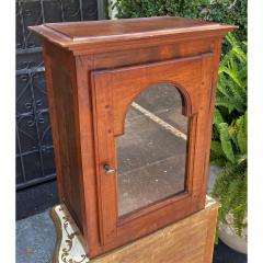 Antique Fruitwood French Country Hanging Vitrine Wall Cabinet - 1642175