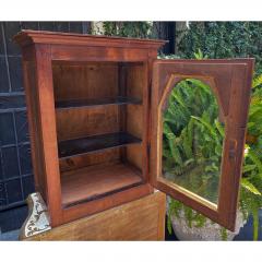 Antique Fruitwood French Country Hanging Vitrine Wall Cabinet - 1642176