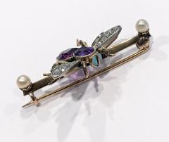 Antique Gem Gold Fly Bee Brooch English C 1900 Suffragette - 1192736