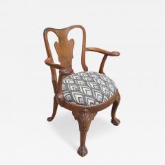 Antique George I Swan Handle Mahogany Arm Chair - 4690393