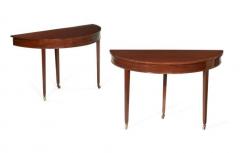 Antique George III Mahogany Demilune Console Side Tables C 1800 - 2611458