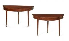 Antique George III Mahogany Demilune Console Side Tables C 1800 - 2611459