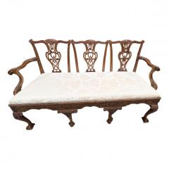 Antique George III Mahogany Triple Chair Back Sofa Settee - 4645935