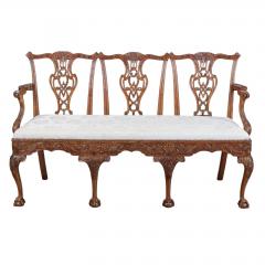 Antique George III Mahogany Triple Chair Back Sofa Settee - 4645937