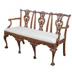 Antique George III Mahogany Triple Chair Back Sofa Settee - 4645938