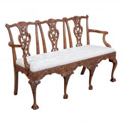 Antique George III Mahogany Triple Chair Back Sofa Settee - 4645940