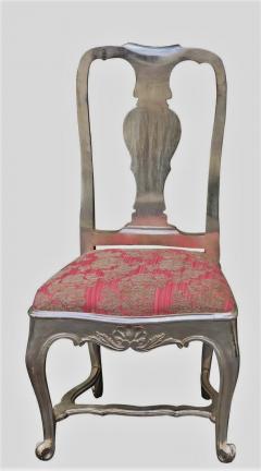 Antique George III Silverleaf Giltwood Pink Chenille Side Chair - 1932408