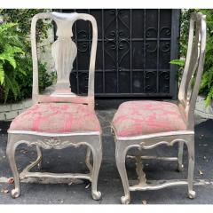 Antique George III Silverleaf Pink Velvet Side Chairs a Pair - 1767743