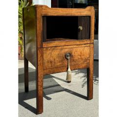 Antique Georgian English Bedside Table W Tambour Door Library Step - 3523225