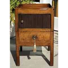 Antique Georgian English Bedside Table W Tambour Door Library Step - 3523231