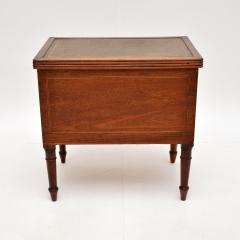 Antique Georgian Leather Top Storage Box on Legs - 3254593