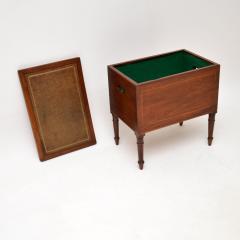 Antique Georgian Leather Top Storage Box on Legs - 3254594