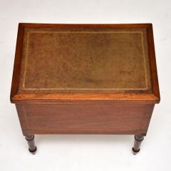 Antique Georgian Leather Top Storage Box on Legs - 3254595