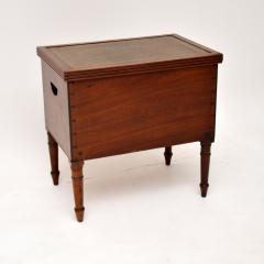 Antique Georgian Leather Top Storage Box on Legs - 3254601