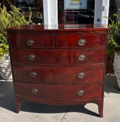 Antique Georgian Mahogany Bowfront Chest of Drawers Dresser - 3368038