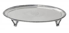 Antique Georgian oval Silver Salver London 1784 Elizabeth Jones - 4152902