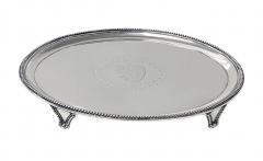 Antique Georgian oval Silver Salver London 1784 Elizabeth Jones - 4152903