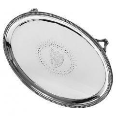 Antique Georgian oval Silver Salver London 1784 Elizabeth Jones - 4152907