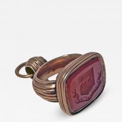 Antique Georgian rose Gold and Carnelian Seal Fob C 1820  - 2112941