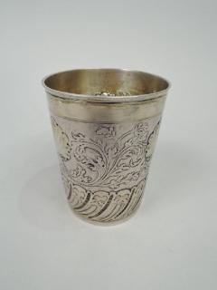 Antique German Classical Parcel Gilt Silver Beaker Cup 18th Century - 3754200