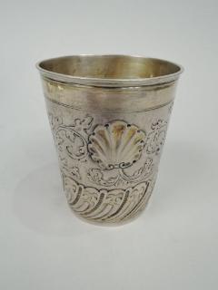 Antique German Classical Parcel Gilt Silver Beaker Cup 18th Century - 3754201