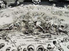 Antique German Hanau Rococo Silver Bowl with Cherub Frolics - 3984079