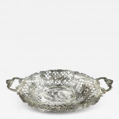 Antique German Hanau Rococo Silver Bowl with Pastoral Scene - 3985665