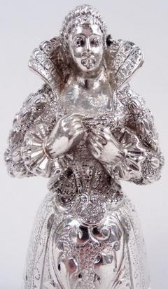 Antique German Hanau Silver Baroque Jungfrau Belle Bell - 4341081