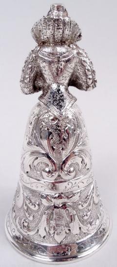 Antique German Hanau Silver Baroque Jungfrau Belle Bell - 4341082