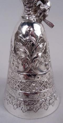 Antique German Hanau Silver Rococo Jungfrau Belle Bell - 4341086