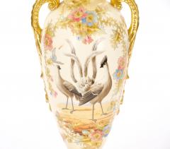 Antique German Porcelain Hand Painted Gilt Decorative Vase - 3817086