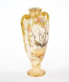 Antique German Porcelain Hand Painted Gilt Decorative Vase - 3817088