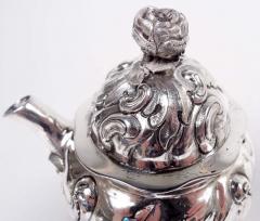 Antique German Rococo Silver 5 Piece Coffee Tea Set - 4253179
