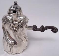 Antique German Rococo Silver 5 Piece Coffee Tea Set - 4253182