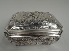 Antique German Rococo Silver Keepsake Casket Box - 3753748