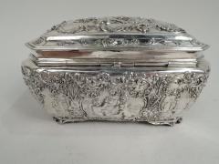 Antique German Rococo Silver Keepsake Casket Box - 3753860