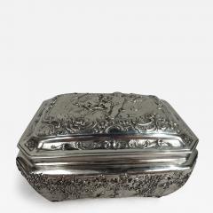 Antique German Rococo Silver Keepsake Casket Box - 3755784
