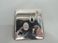 Antique German Silver Enamel Cigarette Case with Sin Symbols - 3757563