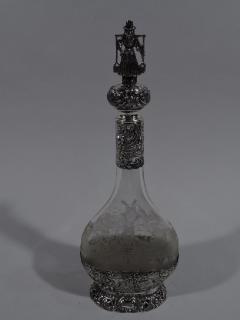 Antique German Silver Glass Windmill Decanter - 3750213