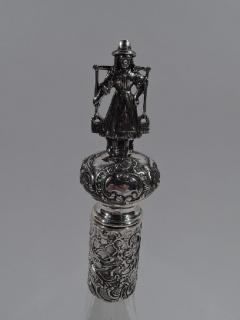 Antique German Silver Glass Windmill Decanter - 3750218