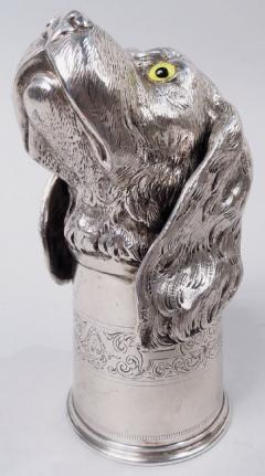 Antique German Silver Hound Dog Stirrup Cup - 3986208