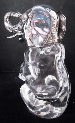 Antique German Sterling Silver Glass Figural Elephant Sugar Caster - 4424797