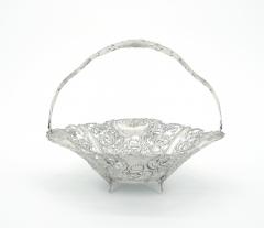 Antique German Sterling Silver Ornately Engraved Footed Handle Basket - 3168271